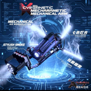 Genos Cyber Robot Arm: Dimension Robot Arm with Colorful Lights and Spray – High-Tech Toy for Boys