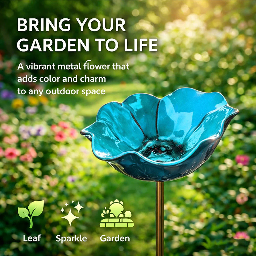 🌟Last Day Promotion🎁Handmade Metal Flower Garden Stake Bird Bath - Image 10