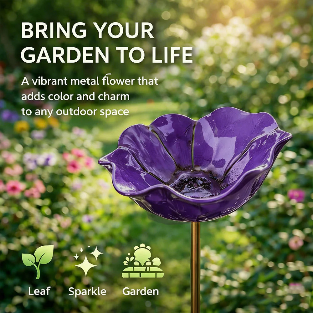 🌟Last Day Promotion🎁Handmade Metal Flower Garden Stake Bird Bath - Image 9