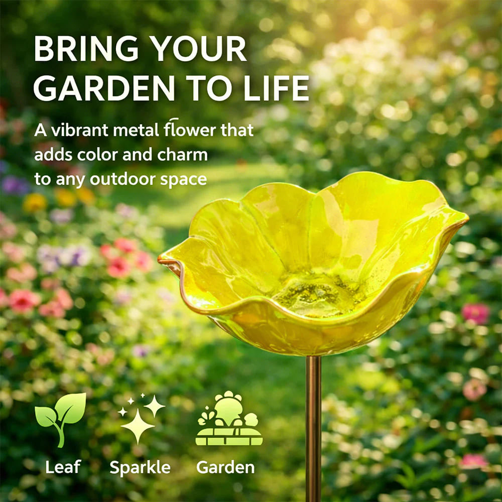 🌟Last Day Promotion🎁Handmade Metal Flower Garden Stake Bird Bath - Image 7