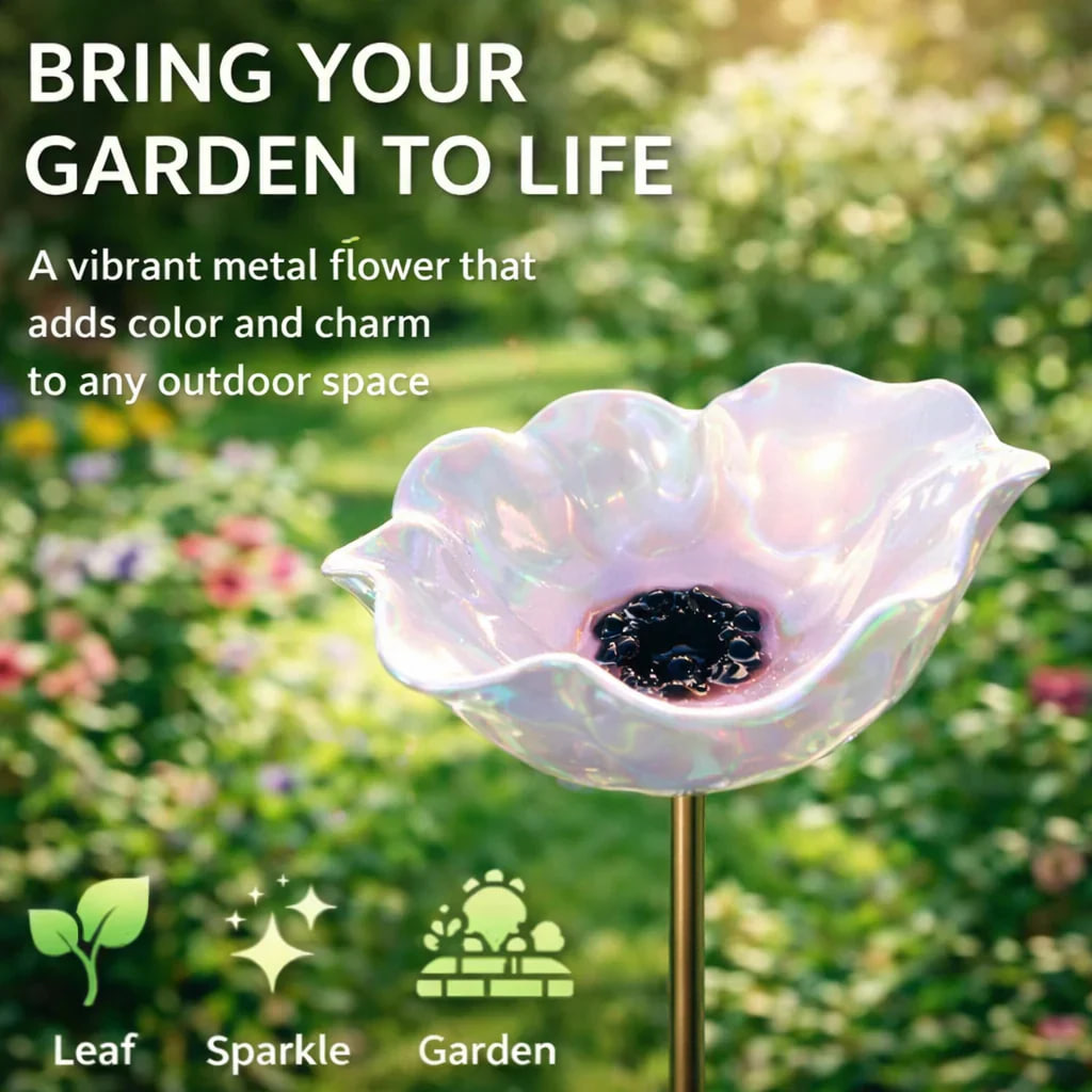 🌟Last Day Promotion🎁Handmade Metal Flower Garden Stake Bird Bath - Image 6