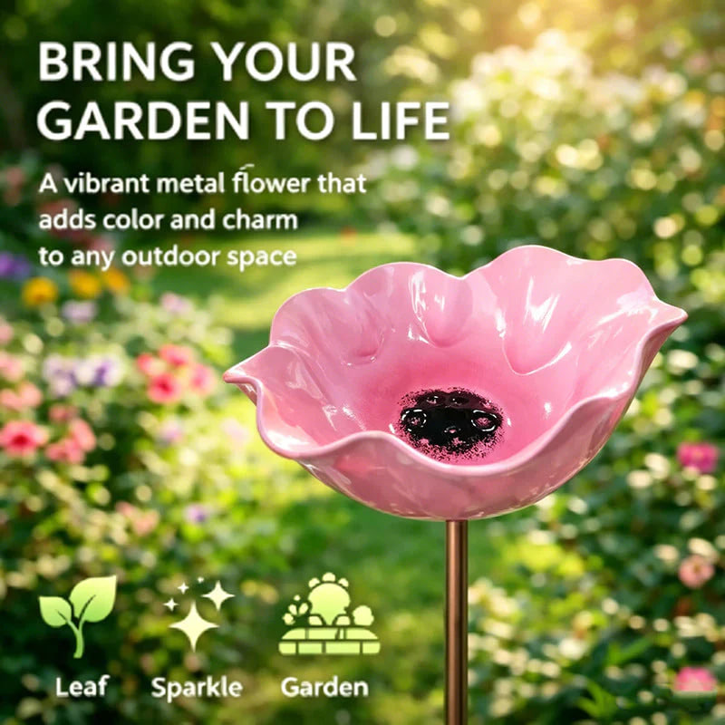 🌟Last Day Promotion🎁Handmade Metal Flower Garden Stake Bird Bath - Image 5