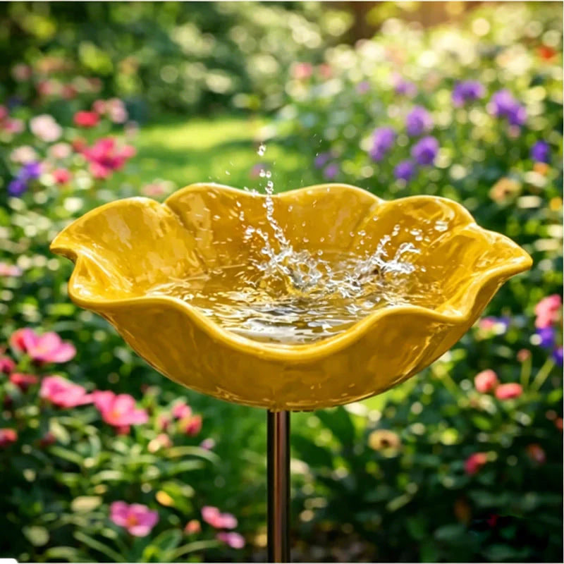 🌟Last Day Promotion🎁Handmade Metal Flower Garden Stake Bird Bath - Image 4