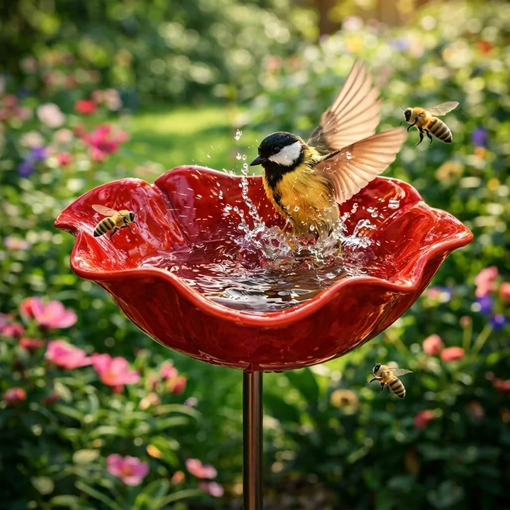 🌟Last Day Promotion🎁Handmade Metal Flower Garden Stake Bird Bath - Image 13